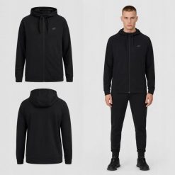 BLUZA MĘSKA SPORTOWA 4F TRENINGOWA SZYBKOSCHNĄCA M631 KOLOR CZARNY. Czarne bluzy bez kaptura 4F, l, bez wzorów, z materiału, bez kaptura. Za 147.00 zł.
