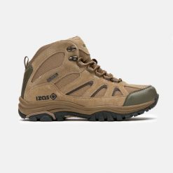 Buty trekkingowe TIMPA Mount-Tex – wygoda, trwałość i doskonała amortyzacja. Brązowe buty turystyczne Izas, bez wzorów, z gumy, bez zapięcia, outdoorowe. Za 356.48 zł.