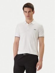 BOSS Polo Chip Hexa 50554561 Biały Regular Fit. Białe koszulki polo Boss, m, bez wzorów, z syntetyku, bez kołnierzyka, bez ramiączek. Za 609.99 zł.