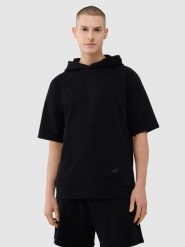 4F Bluza z krótkim rękawem z kapturem męska - czarna XL. Czarne bluzy z kapturem 4F, m, bez wzorów, z bawełny, z kapturem. W wyprzedaży za 99.99 zł.