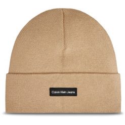 Czapka Calvin Klein. Brązowe czapki zimowe CALVIN KLEIN, bez wzorów. Za 199.99 zł.