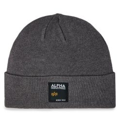 Czapka Alpha Industries. Szare czapki zimowe Alpha Industries, bez wzorów. Za 119.99 zł.
