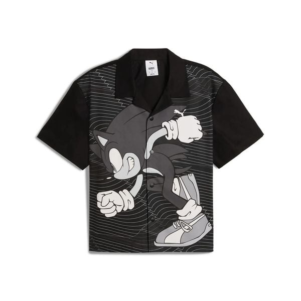 Koszula męska Puma X SONIC RELAXED GRAPHIC RACER 63240701. Czarne koszule Puma, m, bez wzorów, z bawełny, bez kołnierzyka, bez ramiączek. Za 186.87 zł.