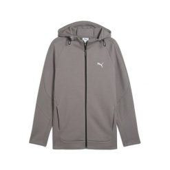 Męska rozpinana bluza z kapturem EVOSTRIPE PUMA Cast Iron Gray. Szare bluzy z kapturem Puma, m, bez wzorów, z kapturem, do biegania. W wyprzedaży za 219.00 zł.