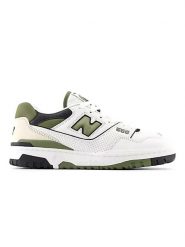 New Balance Skórzane sneakersy "BB550" w kolorze biało-oliwkowym rozmiar: 43. Białe buty sportowe casual New Balance, bez wzorów, z materiału, bez zapięcia. Za 460.12 zł.