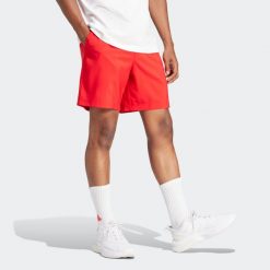 Spodenki fitness męskie ADIDAS. Szorty Adidas, m, bez wzorów, z materiału, sportowe. W wyprzedaży za 99.99 zł.