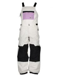 Quicksilver Spodnie narciarskie "Fly High Bib" w kolorze kremowo-czarno-fioletowym rozmiar: M. Brązowe spodnie narciarskie i snowboardowe QUICKSILVER, m, bez wzorów, narciarskie. Za 434.99 zł.