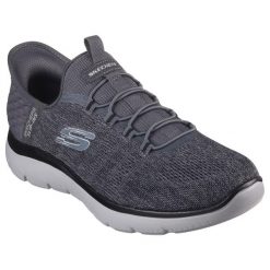 Buty do chodzenia sneakersy męskie, Skechers Slip-Ins: Summits - Key Pace. Czarne buty sportowe casual Skechers, bez wzorów, z materiału, bez zapięcia. Za 379.99 zł.