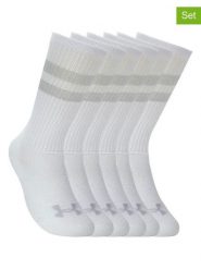 Under Armour Skarpety sportowe (6 par) "Essential" w kolorze biało-jasnoszarym rozmiar: S. Białe skarpetki sportowe Under Armour, bez wzorów, z materiału. Za 83.42 zł.