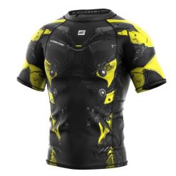 Koszulka Męska Rashguard MMA na Siłownię EXTREME HOBBY IRON FORCE. Żółte bielizna termoaktywna EXTREME HOBBY, m, bez wzorów, z bawełny, bez ramiączek, do biegania. Za 199.00 zł.