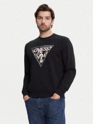 Guess Bluza M5YQ05 K68I4 Czarny Regular Fit. Czarne bluzy Guess, m, z aplikacjami, z bawełny, bez kaptura. Za 399.99 zł.
