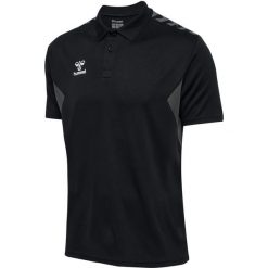 Koszulka sportowa Hummel Authentic Functional Polo. Czarne koszulki polo sportowe Hummel, l, bez wzorów, bez kołnierzyka, bez ramiączek, tenisowe. Za 129.00 zł.
