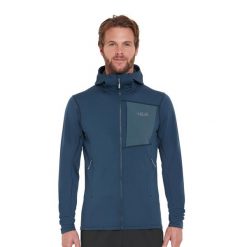 Bluza polarowa męska Rab Superflux Hoody z kapturem. Czarne bluzy z kapturem RAB, m, bez wzorów, z polaru, z kapturem. Za 429.99 zł.