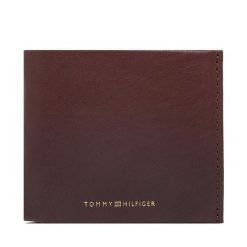 Portfel Tommy Hilfiger. Brązowe portfele Tommy Hilfiger, bez wzorów. Za 349.99 zł.