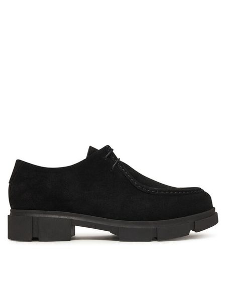 Guess Półbuty FMFFIO SUE13 Czarny. Czarne eleganckie półbuty Guess, z aplikacjami, ze skóry, bez obcasa, bez zapięcia. Za 399.99 zł.