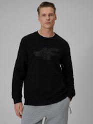 4F Bluza dresowa regular bez kaptura męska - czarna L. Czarne bluzy 4F, l, bez wzorów, z dresówki, bez kaptura. Za 159.99 zł.