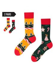 TODO SOCKS Skarpety (2 pary) w kolorze czerwono-zielono-żółtym rozmiar: 39-42. Czerwone skarpety TODO SOCKS, bez wzorów, prążkowane. Za 66.31 zł.