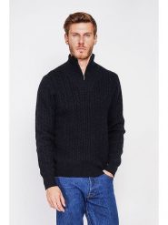 C& Jo Sweter w kolorze czarnym rozmiar: 50. Czarne swetry nierozpinane C& Jo, bez wzorów, ze splotem, bez kołnierzyka, bez ramiączek. Za 152.99 zł.