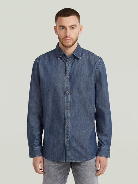 G-Star Koszula dżinsowa - Slim fit - w kolorze niebieskim rozmiar: M. Niebieskie koszule G-Star, m, bez wzorów, z bawełny, bez kołnierzyka, bez ramiączek. Za 161.73 zł.