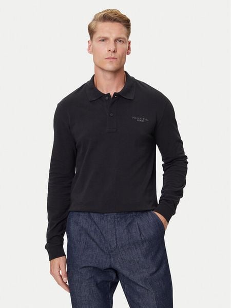 Marc O'Polo Denim Polo 5000007204 Czarny Regular Fit. Czarne koszulki polo Marc O'Polo DENIM, m, bez wzorów, z bawełny, bez kołnierzyka, bez ramiączek. Za 219.99 zł.