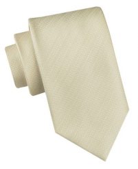 Klasyczny Krawat Męski - Chattier - Kolor Ecru. Krawaty i muchy Chattier, bez wzorów, z tkaniny. Za 49.00 zł.
