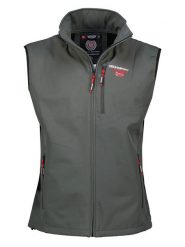 Geographical Norway Kamizelka softshellowa "Vakito" w kolorze ciemnoszarym rozmiar: M. Czarne kamizelki sportowe Geographical Norway, m, bez wzorów, bez kaptura, outdoorowe. Za 118.56 zł.