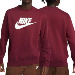 Bluza sportowa męska Nike Sportswear DQ4912-638. Czerwone bluzy bez kaptura Nike, m, bez wzorów, bez kaptura. Za 159.00 zł.