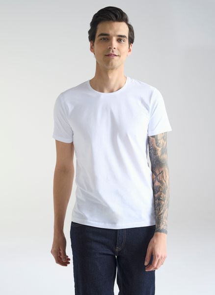 PAKO LORENTE – Biały gładki T-shirt Basic. Białe t-shirty Pako Lorente, m, bez wzorów, z bawełny, bez kołnierzyka, bez ramiączek. Za 79.99 zł.