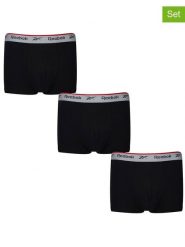 Reebok Bokserki (3 pary) "Ovett" w kolorze czarnym rozmiar: M. Czarne bokserki Reebok, m, bez wzorów. Za 140.86 zł.