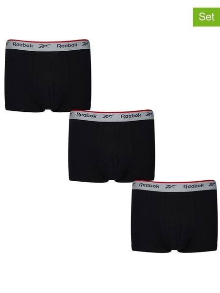 Reebok Bokserki (3 pary) "Ovett" w kolorze czarnym rozmiar: M. Czarne bokserki Reebok, m, bez wzorów. Za 109.95 zł.