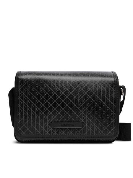 Calvin Klein Saszetka Emblem Aop Coated Small Flap Mes LV04D3396G Czarny. Czarne saszetki i nerki CALVIN KLEIN, bez wzorów, ze skóry. Za 409.99 zł.