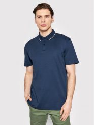 Selected Homme Polo Leroy 16082844 Granatowy Regular Fit. Niebieskie koszulki polo Selected Homme, m, bez wzorów, z bawełny, bez kołnierzyka, bez ramiączek. Za 89.99 zł.