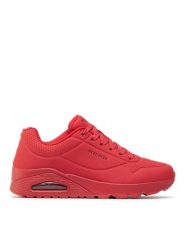 Skechers Sneakersy Uno Stand On Air 52458/RED Czerwony. Czerwone buty sportowe casual Skechers, bez wzorów, ze skóry, bez zapięcia. Za 309.99 zł.