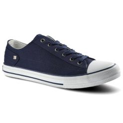 Granatowe Trampki Big Star Męskie Lekkie Półbuty. Niebieskie eleganckie półbuty BIG STAR, bez wzorów, z jeansu, bez obcasa, bez zapięcia. Za 99.99 zł.