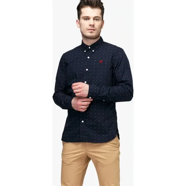 Timberland Koszula Ls Tioga River Texture Shirt Slim , granatowy, rozmiar L. Niebieskie koszule Timberland, l, bez wzorów, z bawełny, bez kołnierzyka, bez ramiączek. W wyprzedaży za 259.99 zł.