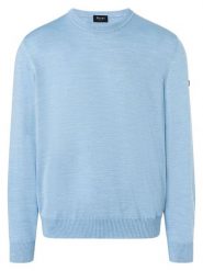 Maerz Muenchen Wełniany sweter w kolorze błękitnym rozmiar: 52. Niebieskie swetry nierozpinane Maerz Muenchen, bez wzorów, z wełny, bez kołnierzyka, bez ramiączek. Za 217.99 zł.