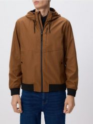 Kurtka wiatrówka z podszewką - beżowy. Brązowe kurtki Reserved, l, bez wzorów, bez kaptura. Za 139.99 zł.