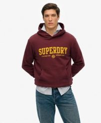 Superdry Bluza Core Sport z kapturem, 100% bawełna, luźny krój – Port Red. Czerwone bluzy z kapturem Superdry, xl, bez wzorów, z bawełny, z kapturem. Za 464.20 zł.