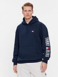 Tommy Jeans Bluza Archive DM0DM18494 Granatowy Relaxed Fit. Niebieskie bluzy Tommy Jeans, m, bez wzorów, z jeansu, bez kaptura. Za 329.99 zł.
