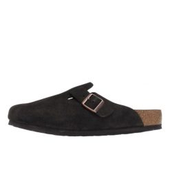 Sandały Birkenstock Boston Etroite brązowe. Brązowe sandały Birkenstock, ze skóry, bez zapięcia. Za 543.90 zł.