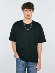 Koszulka męska oversize czarna danter 906. Czarne t-shirty BIG STAR, l, bez wzorów, z dzianiny, bez kołnierzyka, bez ramiączek. Za 59.99 zł.