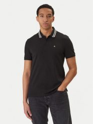 Calvin Klein Jeans Polo Monogram LV04RC276G Czarny Slim Fit. Czarne koszulki polo Calvin Klein Jeans, m, bez wzorów, z bawełny, bez kołnierzyka, bez ramiączek. Za 269.99 zł.