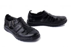JOSEF SEIBEL 42708 859 105 Wilson 08 black-black, sandały męskie. Czarne sandały Josef Seibel, ze skóry, bez zapięcia. Za 389.90 zł.