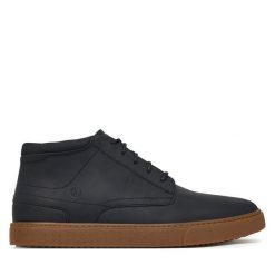 Trzewiki Clarks. Czarne botki sznurowane Clarks, bez wzorów, bez obcasa, bez zapięcia. Za 439.99 zł.