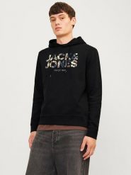Jack & Jones Bluza "James" w kolorze czarnym rozmiar: M. Czarne bluzy Jack & Jones, m, bez wzorów, z kapturem. Za 101.70 zł.