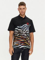 Just Cavalli Polo 76OAG6R1 Czarny Regular Fit. Czarne koszulki polo Just Cavalli, m, bez wzorów, z bawełny, bez kołnierzyka, bez ramiączek. Za 759.99 zł.