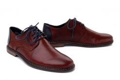 RIEKER 13418-24 brown, półbuty męskie. Brązowe eleganckie półbuty Rieker, bez wzorów, bez obcasa, bez zapięcia. Za 277.43 zł.