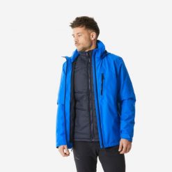 Kurtka turystyczna męska zimowa Quechua SH500 3w1 mountain -10°C wodoodporna. Kurtki FORCLAZ, na zimę, l, bez wzorów, z tkaniny, bez kaptura. Za 499.99 zł.