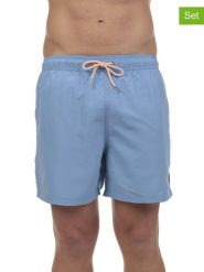 The Time of Bocha Szorty kąpielowe (2 pary) w kolorze jasnoróżowym i błękitnym rozmiar: M. Niebieskie kąpielówki The Time of Bocha, m, bez wzorów, z materiału. Za 130.99 zł.