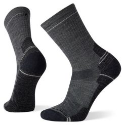 Skarpety Trekkingowe unisex Smartwool Hike Light Cushion Crew Socks. Szare skarpety Smartwool, bez wzorów, z wełny. Za 99.99 zł.